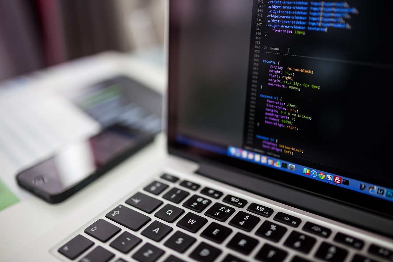 AI data and code visualization on laptop